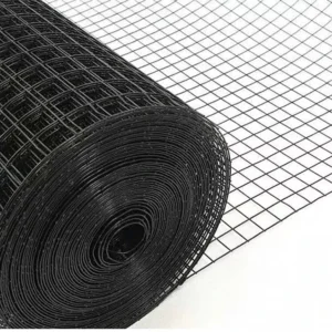 16 Gauge Carbon Steel PVC Coated Powder Coated Welded Wire Mesh Roll 3mm Cages Square Hole Black Green Bending Cutting