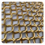 304 Stainless Steel Chainmail Ring Sheets Woven Gold Metal Wire Mesh Curtain Cutting Welding for Architectural