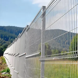 3D Curved Wire Mesh Fence PVC Coated Iron Garden Fence Security Driveway Gate Modern Design
