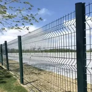 3D Curvy Galvanized Welded Wire Mesh Fence 2.0mm Inner Triangle Mesh Design Carbon Steel Rail Fence Fence Posts for Home Use