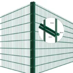 868 656 8ft X 50ft 9 Gauge Black Vinyl Coated Chain Link Double Rod 868 Fence Mesh Wire Panel Garden Fence
