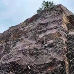 Active Landslide Rockfall Protection Net Galvanized Steel Wire Rope Net 2x4M 4x4M Mesh 1770Mpa Tensile Strength for Mountain