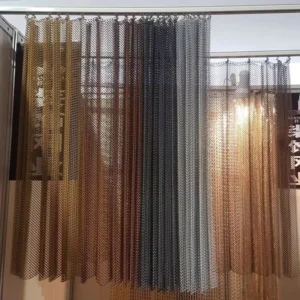 Aluminum Alloy & Stainless Steel Knitted Wire Mesh Curtain with Twill Weave and Bending for Protecting Applications