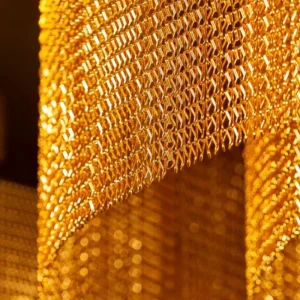 Aluminum Chain Link Steel Wire Mesh Curtain for Modern Interior Partition and Ceiling Decoration Use