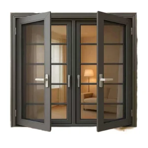 Aluminum Tilt and Turn Folding Screen Modern Swing Open Style Custom Colors Glass Window