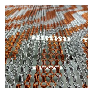Aluminum Wire Mesh Chain Link Metal Mesh Curtain Pattern for Interior Decoration Supermarket Decor Hotel Ceiling Room Dividers