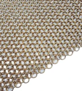 Antique Bronze Chainmail Metal Mesh Plain Weave Decorative Wire Mesh