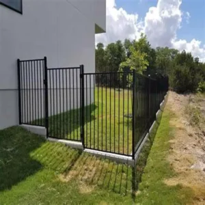 Black 6ft Spear Wrought Iron Hot Dip Galvanized Rodent Proof Easily Assembled Curved Top Fence Panels