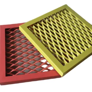 Black Aluminum Expanded Wire Mesh Plain Weave Perforated Technique Stretch Steel Wire Mesh