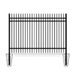 Black Galvanized Steel Powder Coated Yard Fence Security Fencing with Trellis Gates and Ornamental Picket Design Black Galvanized Steel Powder Coated Yard Fence Security Fencing with Trellis Gates and Ornamental Picket Design
