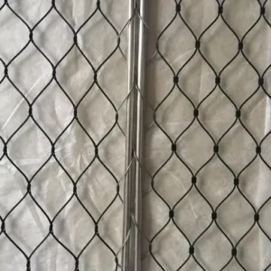 Black Oxidation Stainless Steel Wire Rope Mesh Interior and Exterior Decorative Plain Weave Woven Cut to Order