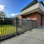 Black Stainless Steel 8ft 5mm Picket Fencing Modern Home Security Trellis Gates Easily Assembled with 3D Design Black Stainless Steel 8ft 5mm Picket Fencing Modern Home Security Trellis Gates Easily Assembled with 3D Design