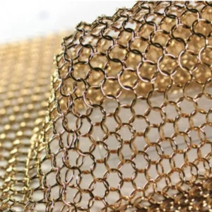 Circular Curtain Ceiling Metal Mesh Aluminum Wire Mesh Drop Decorative Brass Wire Mesh for Cabinet Doors Decorative Mesh Curtain
