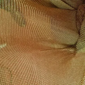 Copper Tone Plain Weave Steel Wire Mesh Flexible Decorative Metal Fabric