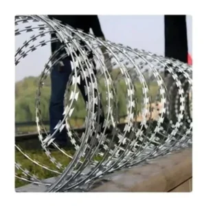 Corrosion Proof Razor Wire Coil High Security Galvanized Barrier For Residential Industrial Fencing