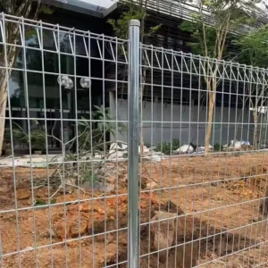 Curved Perimeter Fence High Quality Hot Dipped Galvanized Roll Top Triangle Bending Welded Iron Wire Mesh 3D Modeling