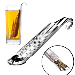 Custom Silver Stainless Steel Tongs Filter Mesh Strainer Ball Shaped Reusable Eco Friendly Loose Metal Tea Stick Infuser