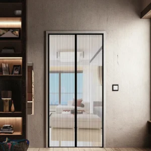 Custom Size Magnetic Anti Mosquito Fire Proof Washable Polyester Mesh Curtain Screen Door All Season 5 Year Warranty Modern