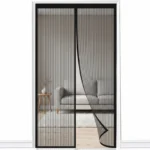 Customizable Length Mesh Door Screen Durable Polyester Magnetic Mesh Curtain Insect Resistant Mosquito Netting Waterproof