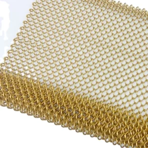 Decorative Aluminium Metal Mesh Curtain Chain Drapery Fabric Fireplace Wire Coil Mesh Ceiling Curtain Recessed Track Ceiling