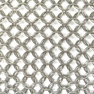 Decorative Metal Wire Mesh Stainless Steel Ring Mesh Curtain for Window Decoration, Chain Mail Screen Mesh Ceiling
