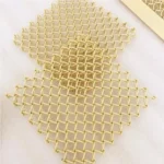 Decorative Woven Grilles Brass Strip Mesh Panels Decorative Wire Mesh for Cabinet Doors