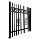 Durable Wrought Iron Fence with Industrial-Grade Steel Fencing Trellis & Gates
