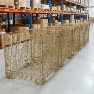 Europe Warehouse Collapsible Wire Mesh Container Cage Foldable