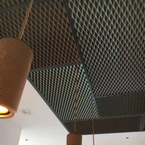 Expanded Metal Mesh Ceiling Cladding Building Facade Decoration Custom Cutting Welding Bending Services Galvanized Steel Plain