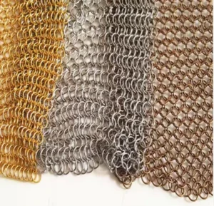 Factory Direct Elegant Gold Woven Aluminum Metal Mesh Curtain Premium Interior Decorative Partition & Curtain