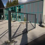 Fences Heat Treated Fencing Trellis Double Wire Mesh Fence with Sliding Gate Fences Heat Treated Fencing Trellis Double Wire Mesh Fence with Sliding Gate