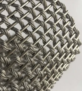 Flexible Dual Texture Stainless Steel Wire Mesh Elevator Interior Wall and Ceiling Cladding for Modern Architectural