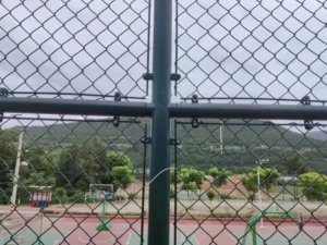 Galvanized Chain Link Fence Steel Wire Mesh Protection Animal Basketball Tennis Sports Cyclone Fence Metal Wire Mesh