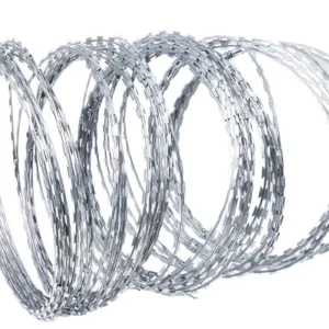 Galvanized Stainless Steel Concertina Diamond Double Coil Concertina Barbed Blade Razor Wire Mesh Roll Cross Type