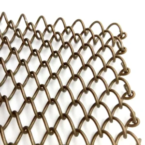 Gold Decorative Metal Coil Aluminium Alloy Wire Screen Mesh Ceiling Curtain Chain Link Strip Drapery for Interior Decoration