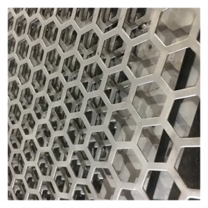 Hexagonal Perforated Metal Mesh for Decoration with Cutting Bending Services