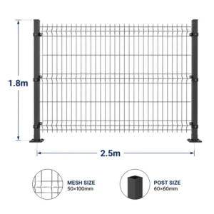 High Anti Climb Anti Corrosion Galvanized PVC Coated Custom Size Matched Outdoor Isolation Protection Metal Panel 3D