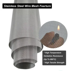 High Quality 304 Stainless Steel Wire Mesh Roll SS304 316 316L Anping Woven Stainless Steel Wire Mesh