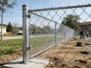 High Quality Galvanizing Chainlink Wire Mesh Security Garden Metal Fences Chain Link Fence Cyclone Wire Mesh Fence