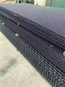 High Tensile Black Wire Mesh Vibrating Screen Mesh 65mn Manganese Steel Woven Crimped For Mining Quarry
