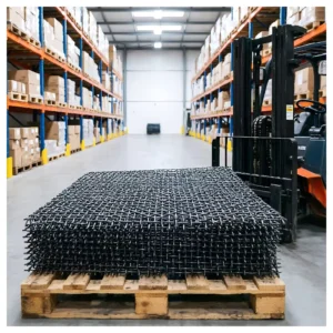 Impact resistant Mining 65Mn Steel Wire Mesh High frequency Woven Mesh Bent Metal Mesh Hooked Edge Mesh Gold Ore Screening Mesh