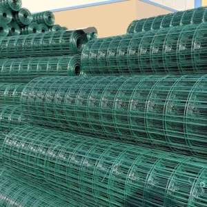Industrial Grade PVC Coated Welded Wire Mesh Roll for Warehouse Partition and Storage Shelf Safety Backing Green Fence