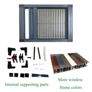 Insect Proof Retractable Screen Door Folding Pleated Plisse Polyester Mesh Window Screen Barrier Free Barrier Free Screen