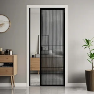 Insect proof Mesh Aluminum Sliding Screen Door Window Horizontal Sliding Folding Aluminum Retractable Screen Door