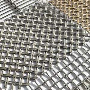 Iridescent Woven Stainless Steel Wire Mesh Partitions Corrosion Resistant Powder Coated Plain Weave Bending Processing
