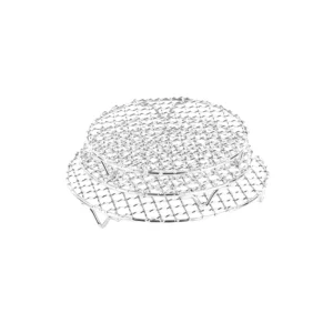 Korean Restaurant Plain Weave Woven Custom Welded 304 Stainless Steel Barbecue Grill Net 295mm Round Non Stick BBQ Wire Mesh