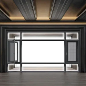 Large Glass Aluminum Casement Window with Thermal Break and Mosquito Net Stainless Steel Screen for Door