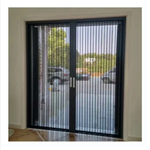 Low Rail Aircraft Wheel Folding Screen Door Diamond Mesh Sliding Sand Door Insect Animal Proof Metal Window Door Screen