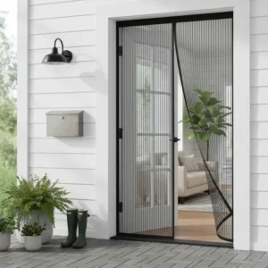 Magnetic Door & Window Screens with Hands Free Mosquito Net Mesh Curtain 18×16 Mesh Customizable Length