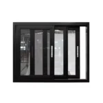 Modern Aluminum Horizontal Double Glazed Insulated Sliding Windows with Magnetic Stainless Steel Screen Netting Modern Aluminum Horizontal Double Glazed Insulated Sliding Windows with Magnetic Stainless Steel Screen Netting